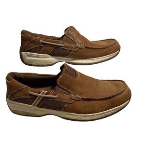 Dunham Rollbar Loafers Windward Brown Slip-On Size 9 4E Wide Boat Shoe